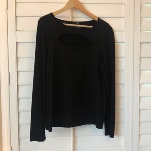 EUC! INC. Black Cutout Top